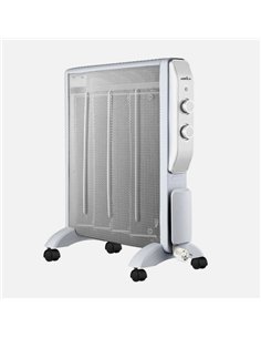 Radiador De Mica Abrigo 2000w 4elementos Blanco/plata 2potencias Antivuelco 2