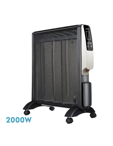 Radiador De Mica Abrigo 2000w 4elementos Negro/oro Remoto 2pot.antivuelco