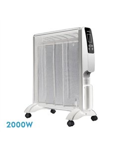 Radiador De Mica Abrigo 2000w 4elem Blanco/plata Remoto 2potencias Antivuelco Temporiz.display 61