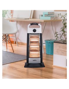 Estufa Elect.candente 1200w  Negro/plata 3potencias Oscilante 3elementos 2