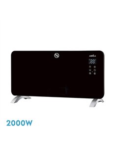 Emisor Termico Cristal Gaban 2000w Negro Control Wifi 2potencias Temporiz.mural/portat.38x92x6