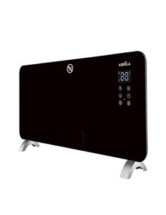 Emisor Termico Cristal Gaban 2000w Negro Control Wifi 2potencias Temporiz.mural/portat.38x92x6 2