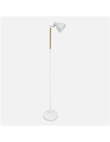 Pie De Salon Afocar 1xe27 Blanco/haya Orientable 140x25x25 Cm