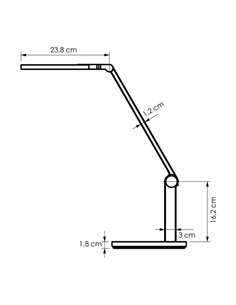 Flexo Lorca 15w 5000k Negro 1200lm Reg.intensidad Tactil Orientab.plegable 47x20x23 2