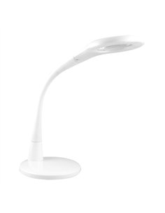 Flexo Plath Blanco 8w 595lm 5000k C/lupa Reg.inten Flexib Orientab Tactil 43x18x38cm 2