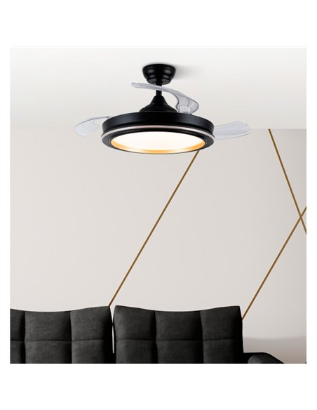 Ventilador Dc Picolo 72w 6226lm Negro/oro 3 Aspas Desp. 106d 3000-4000-6500k Remoto, Memoria