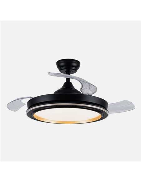 Ventilador Dc Picolo 72w 6226lm Negro/oro 3 Aspas Desp. 106d 3000-4000-6500k Remoto, Memoria
