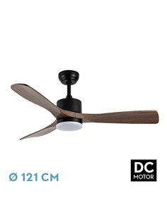 Ventilador Dc Azabache 20w Negro 3asp.roble 6vel 3 Col 40/50x121d 2350lm Remoto
