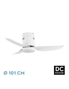 Ventilador Dc Borax 20w Blanco 3aspas 6vel 3000-4000 -6500k 2350lm Remoto