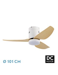 Ventilador Dc Borax 20w Blanco 3aspas Haya 6velocidades 3000-4000-6500k 2350lm Remoto