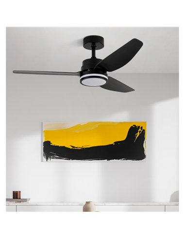 Ventilador Dc Jarama 20w Negro 3asp.6velocidades 3000-4000-6500k 2350lm Remoto,memoria,temperatura 112d