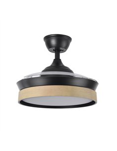 Ventilador Dc Iglu Negro/haya 72w 6120lm 91d 3asp.desplegable 3000-4000-6000k Remoto 2