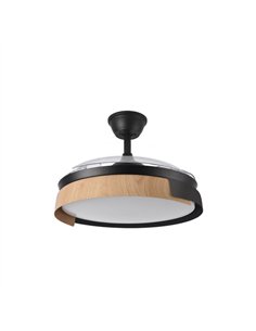 Ventilador Dc Provenza 72w 7200lm Negro/haya 3asp.desplegables 36/51x50/107d.3col 2