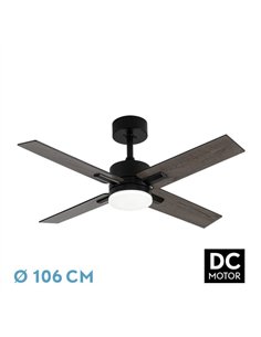 Ventilador Dc Talco 20w Negro 4aspas Negra/gris 6vel. 3000k