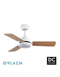 Ventilad Dc Portico 20w Blanco 3aspas Blanco/haya 6vel. 3000k