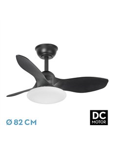 Ventilador Dc Paramo 36w 2880lm Negro 3 Aspas 82d  3000k