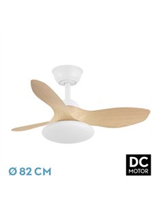 Ventilador Dc Paramo 36w 2880lm Blanco/haya 3asp 82d 3000k