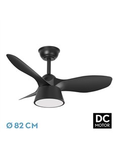 Ventilador Dc Cubico 36w 2680lm Negro 3 Aspas 82d  3000k