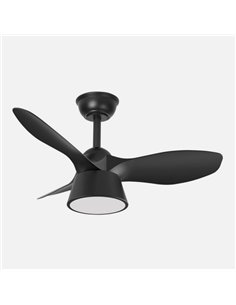 Ventilador Dc Cubico 36w 2680lm Negro 3 Aspas 82d  3000k 2