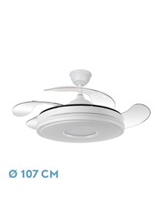 Ventilador Dc Dani 59w 6980lm Blanco 4aspas 6velocidades 107d 3000-4000-6000k Remoto+Reg.Intensidad+memoria+temporizador 24
