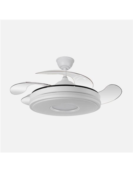 Ventilador Dc Dani 59w 6980lm Blanco 4aspas 6velocidades 107d 3000-4000-6000k Remoto+Reg.Intensidad+memoria+temporizador 24