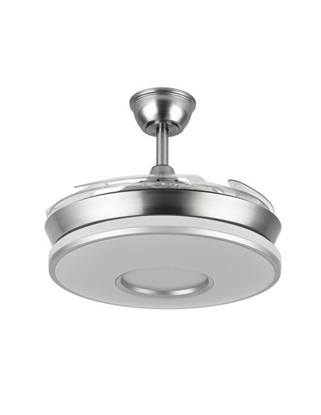 Ventilador Dc Dani 59w 6980lm Niquel 4aspas 6velocidades 91d 3000-4000-6000k Remot+reg.intensidad+memori+tempor 