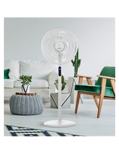 Ventilador De Pie Icono Blanc 3vel 45w  119x44x40 Cm Oscilante 5asp.c/ Remoto 2