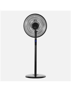 Ventilador De Pie Icono Negro 3vel 45w  119x44x40 Cm Oscilante 5asp.c/ Remoto 2