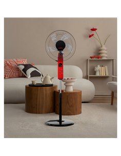 Ventilador De Pie Circus Rojo/negro 3vel 45w Regx43x40cm Oscilante 5asp.c/ Remoto 2