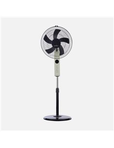 Ventilador De Pie Circus Beis/negro 3vel 45w Regx43x40cm Oscilante 5asp.c/ Remoto Y Temporizador 2