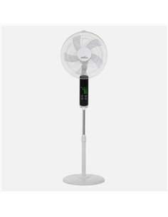 Ventilador De Pie Rodium Blanco 3vel 45w Regx43x40cm Oscilante 5asp.tactil C/remoto Y temporizador 2