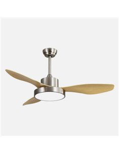 Ventilador Dc Hayate 24w 2650lm Niquel/haya 3aspas  6vel 97d 3000-4000-6000k Remoto 2