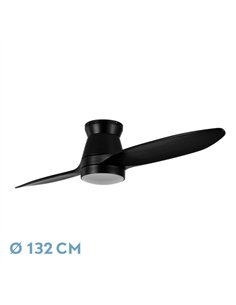 Ventilador Dc Nordic 24w 2400lm Negro 2 Aspas 132d 3000k