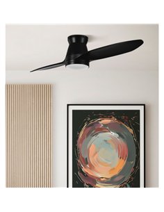 Ventilador Dc Nordic 24w 2400lm Negro 2 Aspas 132d 3000k 2