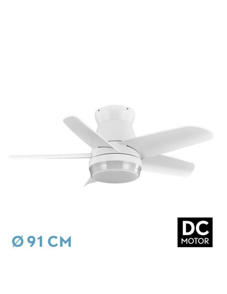 Ventilador Dc Neutron 24w 2400lm Blanc 5 Aspas 91d  3000k