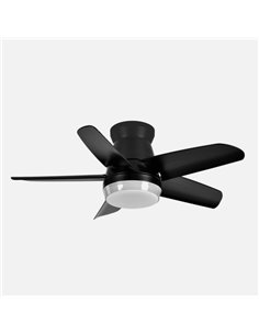 Ventilador Dc Neutron 24w 2400lm Negro 5 Aspas 91d  3000k 2