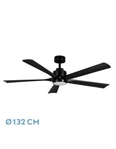 Ventilador Dc Cairo 24w 2400lm Negro 5aspas 132d  3000k