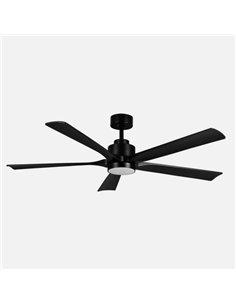 Ventilador Dc Cairo 24w 2400lm Negro 5aspas 132d  3000k 2