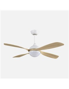 Ventilador Dc Livorno 30w 3250lm Blanco/haya 132d 4aspas 3000k 2