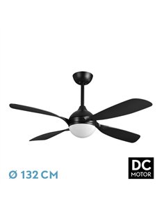 Ventilador Dc Livorno 30w 3250lm Negro 132d 4aspas 3000k