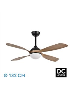 Ventilador Dc Livorno 30w 3250lm Negro/roble 132d 4aspas 3000k