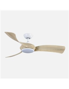Ventilador Dc Cerdeña 30w 2950lm Blanco/haya 3aspas 3000k 2