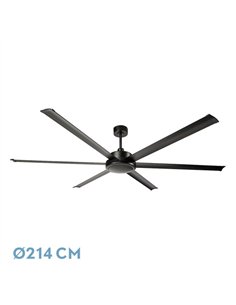 Ventilador Dc Sanson Negro Sin Luz 6asp 214d C/remoto Y Temporizador