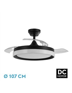 Ventilador Dc Zenit Negro 72w 3aspas Desplegables 107d 7200lm 6vel 3000k
