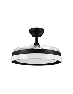 Ventilador Dc Zenit Negro 72w 3aspas Desplegables 107d 7200lm 6vel 3000k 2