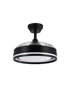 Ventilador Dc Cerrato Negro 72w 3aspas Desplegables 107d 7200lm 6vel 3000k 2