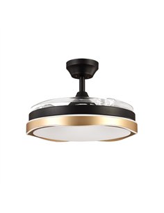 Ventilador Dc Blondi Negro/oro 72w 3aspas 107d 7200lm 6vel 3000k 2