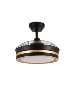 Ventilador Dc Viper Negro/oro 48w 3aspas 91d 4800lm 6vel 3000k 2