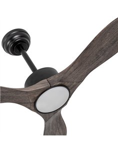 Ventilador Dc Segre 24w Negro 3aspas Roble 107d 2424lm 3000k 2