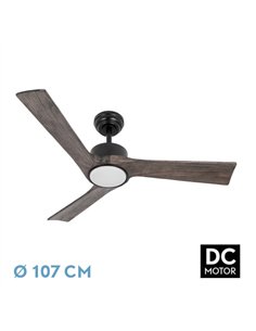 Ventilador Dc Orinoco 24w Negro 3aspas Roble 107d 2424lm 3000k
